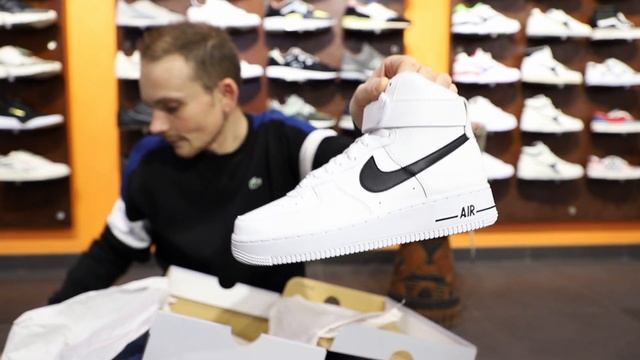 Unboxing Sneakers Nike Air Force 1 High '07 White Black CK4369-100 | Freesneak Shop смотреть онлайн