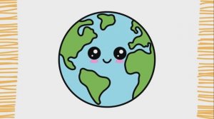 Как нарисовать ПЛАНЕТУ ЗЕМЛЯ KAWAII I шаг за шагом | Животные