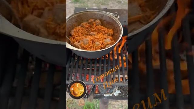 Готовим плов на природе, ну о-о-о-чень вкусный!!! смотреть онлайн
