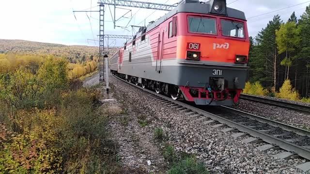 Поезда России осенью на Транссибирской магистрали | Железная дорога в Сибири смотреть онлайн