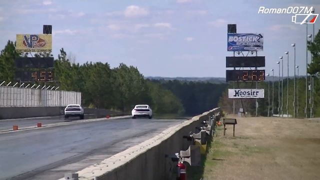 Dodge Challenger Hellcat vs Mustang ROUSH Stage 3, 1/4 Mile Shootout смотреть онлайн
