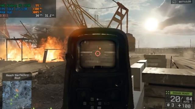Battlefield 4 | AMD hd 8490 1gb | 4gb ram test смотреть онлайн