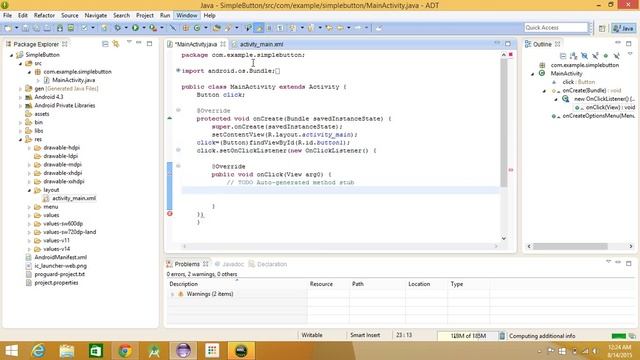 How To Create Simple Android Button Using Eclipse For Beginners смотреть онлайн