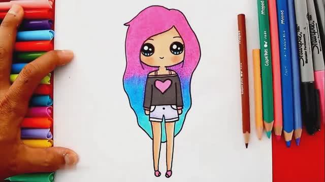Как нарисовать и раскрасить красивую девочку | куклу смотреть онлайн