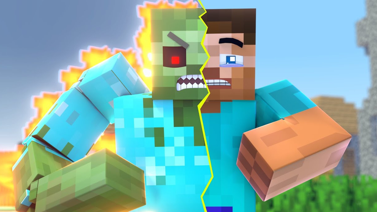 Майнкрафт-жизнь Стива и Алекса | Стив стал зомби Майнкрафт анимация смотреть онлайн