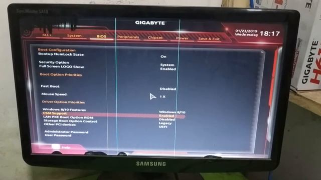 Gigabyte B250 Fintech Bios Setting for Windows 7 or Higher SMS Technology смотреть онлайн