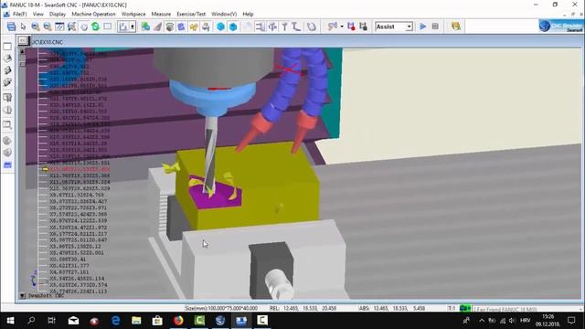 CNC 3D GLODANJE - CNC SIMULATOR SWANSOFT ( FANUC 18M ) смотреть онлайн