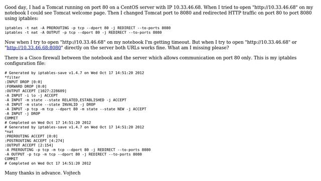 DevOps & SysAdmins: Port redirection from 80 to 8080 using iptables not working смотреть онлайн