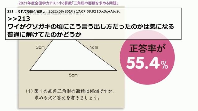 【2chまとめ】この三角形の面積わかるかな？？【ゆっくり】