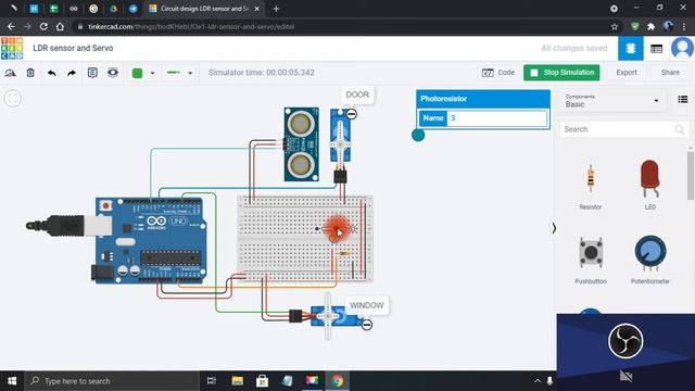 Project 2: development of smart window and door system using LDR sensor and servo. смотреть онлайн