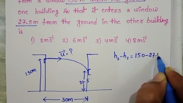Two tall buildings are 30m apart the speed with which a ball must be thrown horizontally from a 🪟 смотреть онлайн