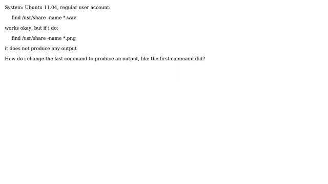 Unix & Linux: Why can't i "find" files \*.png? смотреть онлайн
