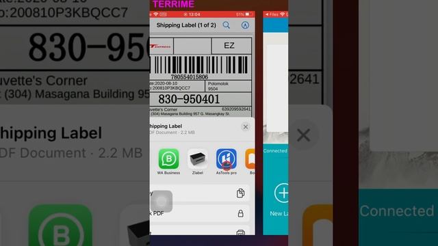 Terrime Label Printer User Guide for iPhone смотреть онлайн