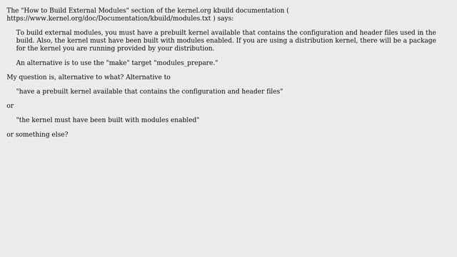linux kernel module building prerequisites смотреть онлайн