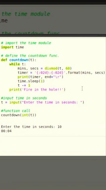 Python program to create countdown timer #shorts смотреть онлайн