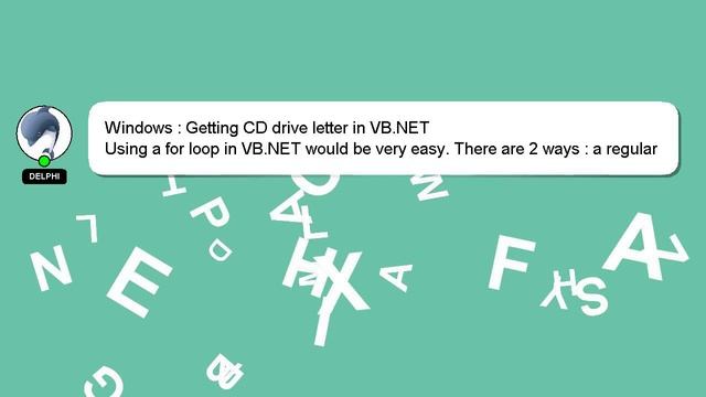 Windows : Getting CD drive letter in VB.NET смотреть онлайн