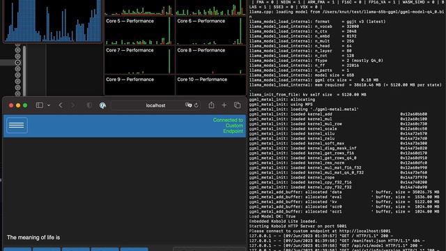 koboldcpp runs LLaMA 65B ggml q4_0 using Apple MPS Inference смотреть онлайн