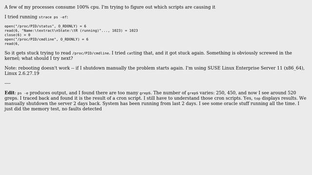 Suggestions needed to debug why ps -ef gets stuck (2 Solutions!!) смотреть онлайн