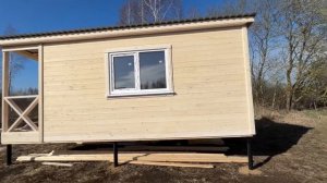 Дача из бытовки. Каркасный дом на торфе. Винтовые сваи на торфянике. Жизнь в бытовке