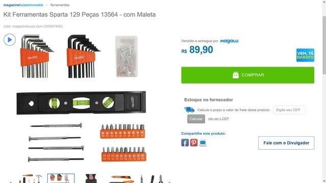 Kit Ferramentas Sparta 129 Peças 13564 - com Maleta смотреть онлайн