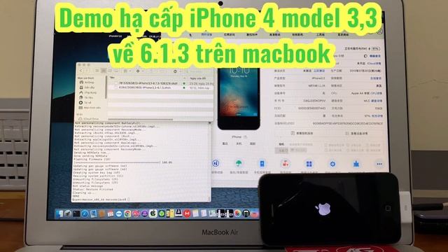 Demo Hạ Cấp IPhone 4 Model 3,3 Về 6.1.3 Trên Macbook  ( Trần Mạnh Quyền )