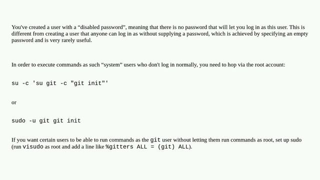 Unix: Creating a user without a password смотреть онлайн