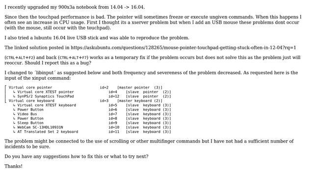 Ubuntu: Lubuntu 16.04 touchpad problems смотреть онлайн
