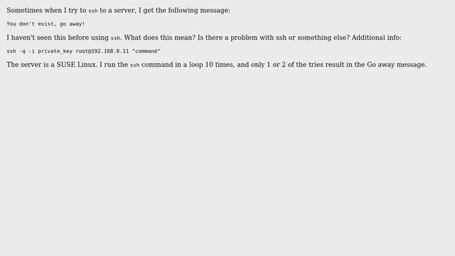 Unix & Linux: ssh says: You don't exist, go away! (2 Solutions!!) смотреть онлайн
