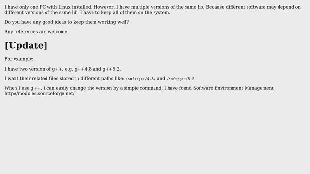 Unix & Linux: How to manage multiple libraries on the same linux system? смотреть онлайн
