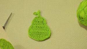 Аппликация крючком ГРУША или что связать крючком из остатков пряжи. Crochet appliqué Урок 100
