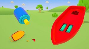 Грузовичок Лева, Лея и Капу играют формочками с песком и запускают катер - Мультики для детей