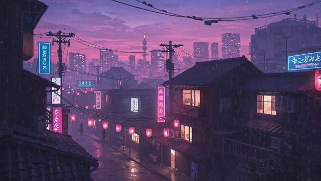 Tokyo Rainy Night's 💿 Chill Lofi Hip Hop Beats & Japanese Town Ambience ☔ Lofi Rain Playlist