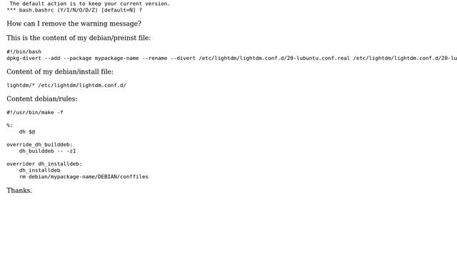 Ubuntu package developing trying to overwrite config of other package смотреть онлайн