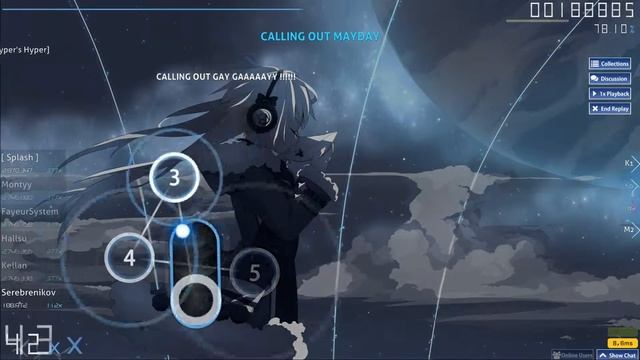 TheFatRat ft. Laura Brehm - MAYDAY (Nightcore Mix) osu game смотреть онлайн