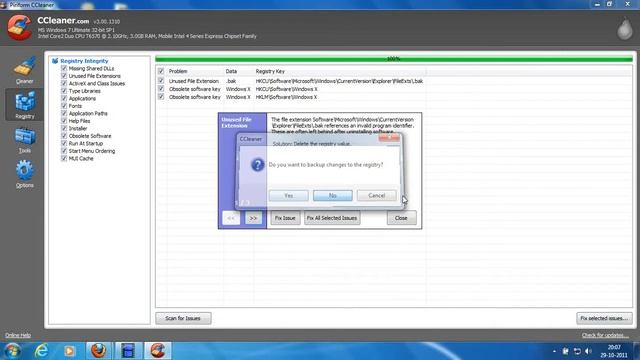 Fix Selected Registry of Windows using CCleaner смотреть онлайн