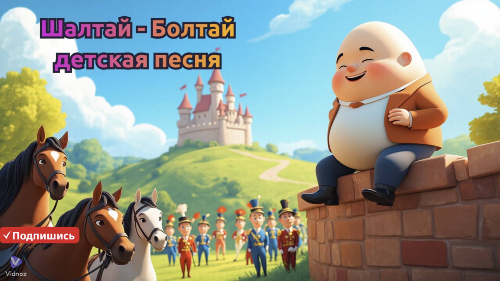 "Шалтай Болтай 🌟 | Веселая Детская Песенка 🎶 (на английском языке) | Радостное Обучение 📚😊 смотреть онлайн