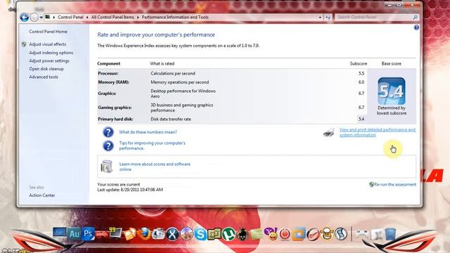 MSI GX623_Windows 7 Experience Index Score смотреть онлайн