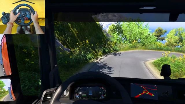 Man truck drive through dangerous roads of Peru | ETS 2 1.49 | Logitech G29 смотреть онлайн