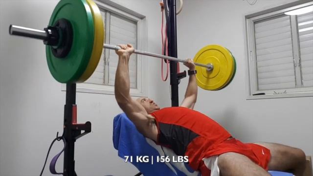 Incline Barbell Bench Press - 71 KG x 8 reps | 156 LBS x 8 reps - NEW PR смотреть онлайн