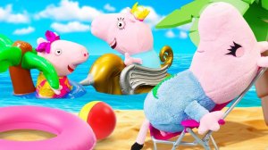 Пеппа прячет спящего Джорджа!  Видео про мягкие игрушки Свинка Пеппа