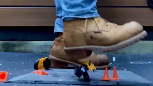 Crushing a Toy Tractor with my Construction Boots -(Toys left behind at my work site) смотреть онлайн