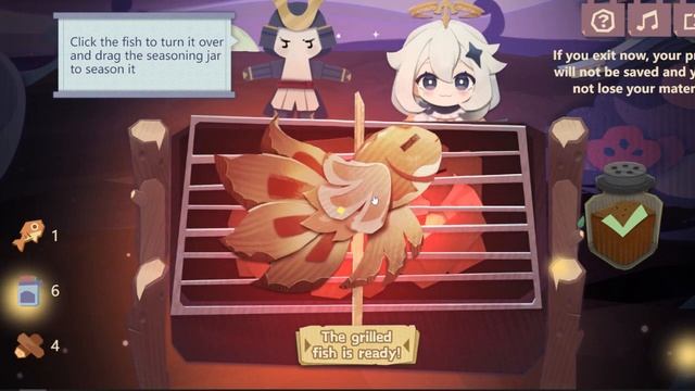 Genshin Impact 2.2 Yummy! Barbecue Under The Stars Charred Grilled Fish