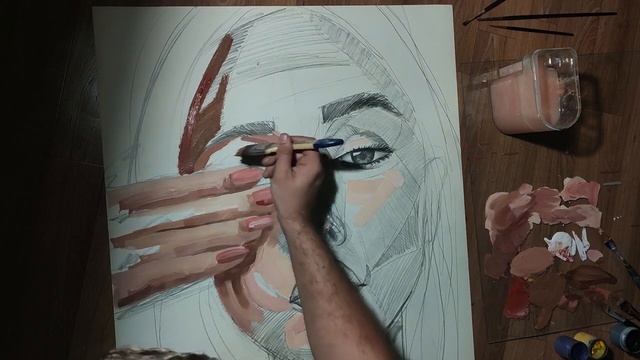 ПОРТРЕТ ДЕВУШКИ (без ускорения). Как НАРИСОВАТЬ портрет девушки. Часть 2 смотреть онлайн