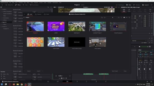 How To Open 2 Projects In Davinci Resolve