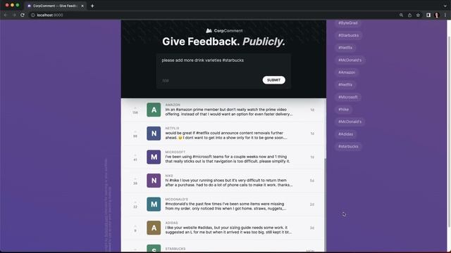 87. CorpComment Project Intro смотреть онлайн