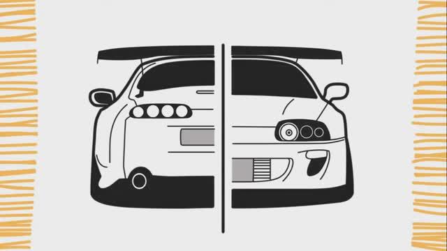 Как нарисовать машину Toyota Supra | Передние и задние | Шаг за шагом смотреть онлайн