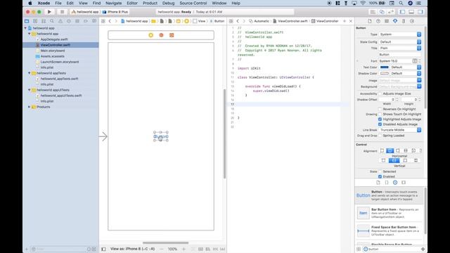 Swift iOS Hello World App смотреть онлайн