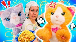 Кафе Барби готовит вкусняшки для дня рождения котенка!  Игры в готовку для детей