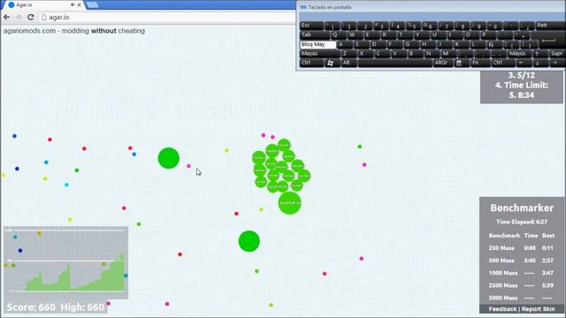 TROLLEOS Y RETO DE JUGAR CON EL TECLADO DE WINDOWS - AGAR.IO смотреть онлайн