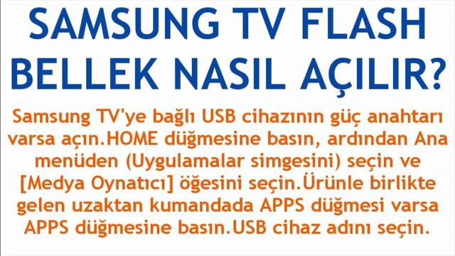 Samsung TV Flash Bellek Nasıl Açılır? смотреть онлайн
